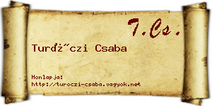 Turóczi Csaba névjegykártya