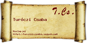 Turóczi Csaba névjegykártya